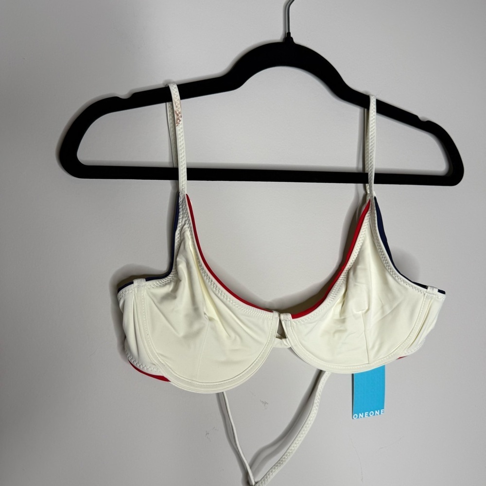 Oneone Cream and Red Women's swimsuit top